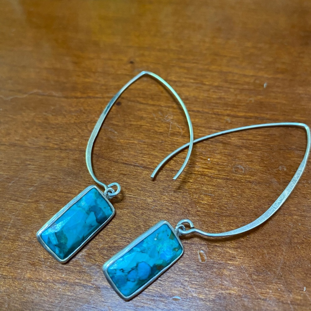 ORIGINAL Silpada compressed Turquoise earrings & Sterling Silver